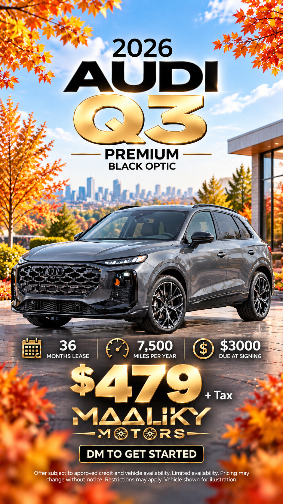2026 Audi Q3 Premium Black Optic lease deal