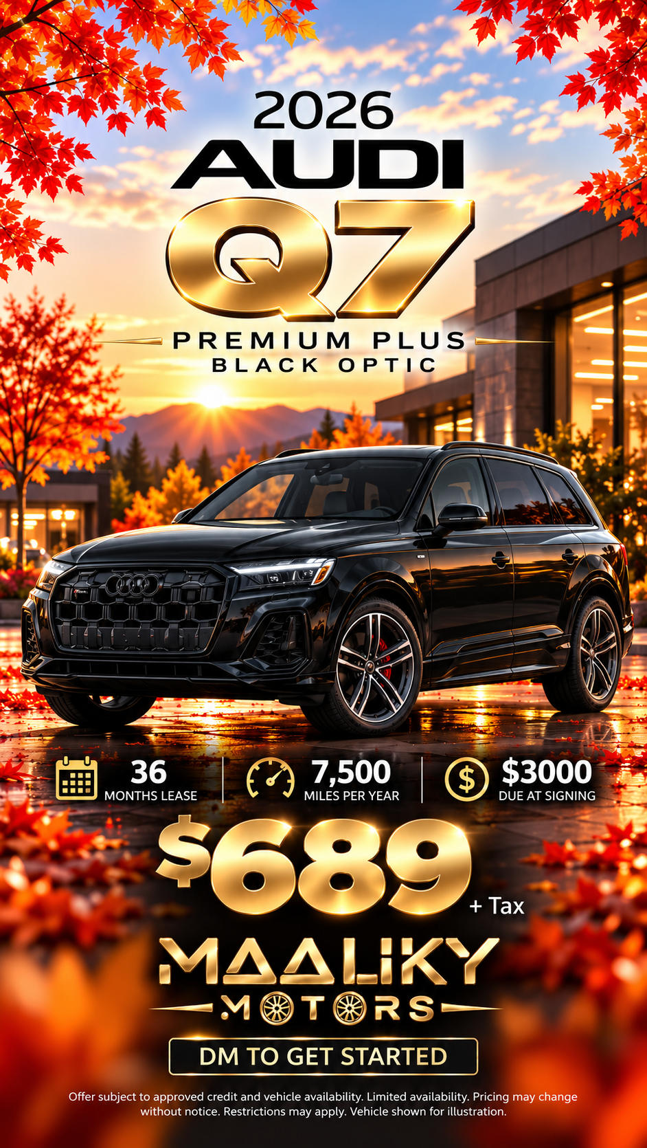 2026 Audi Q7 Premium Plus Black Optic lease deal