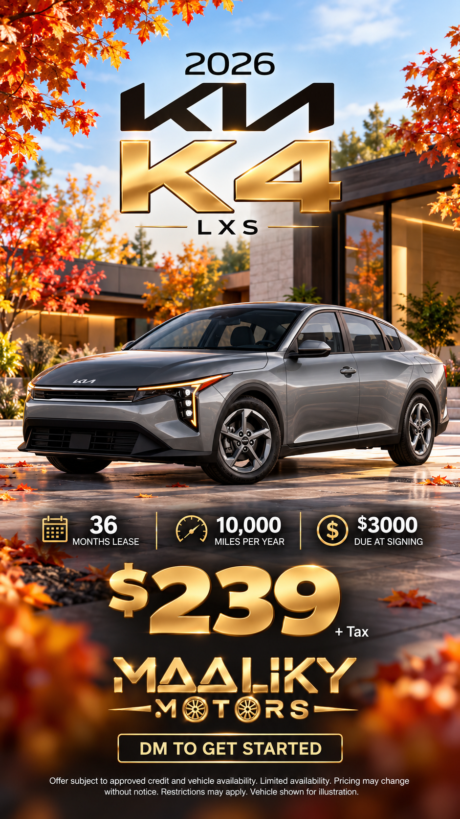 2026 Kia K4 LXS lease deal