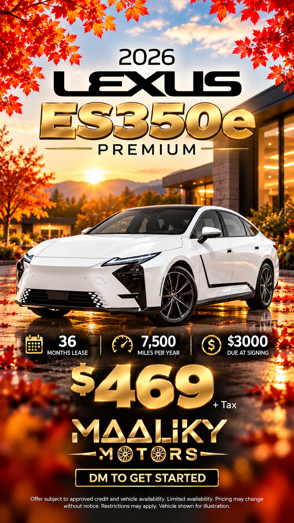 2026 Lexus ES350e Premium lease deal