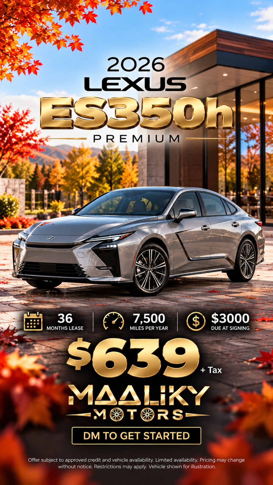 2026 Lexus ES350h Premium lease deal