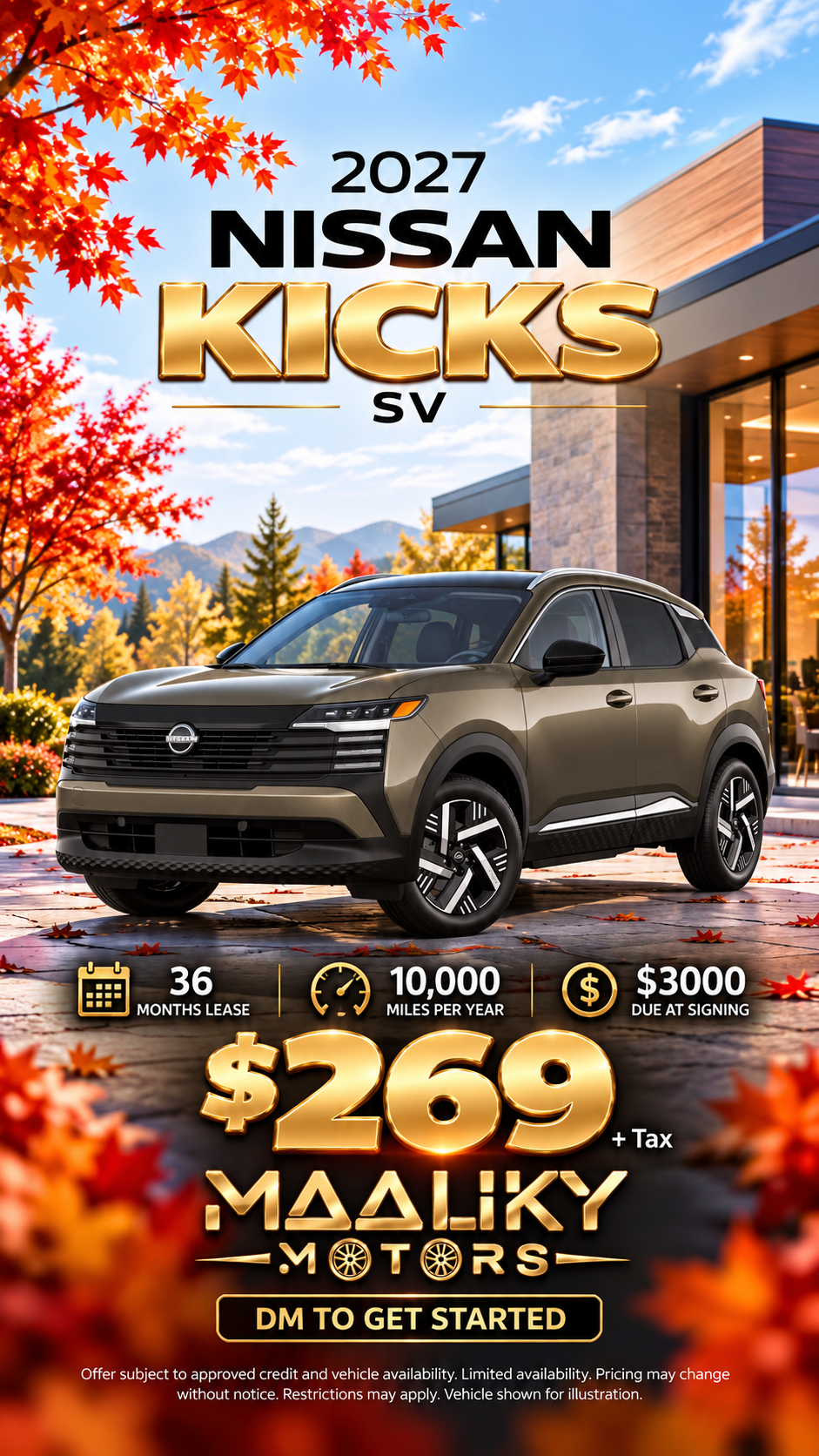 2027 Nissan Kicks SV lease deal