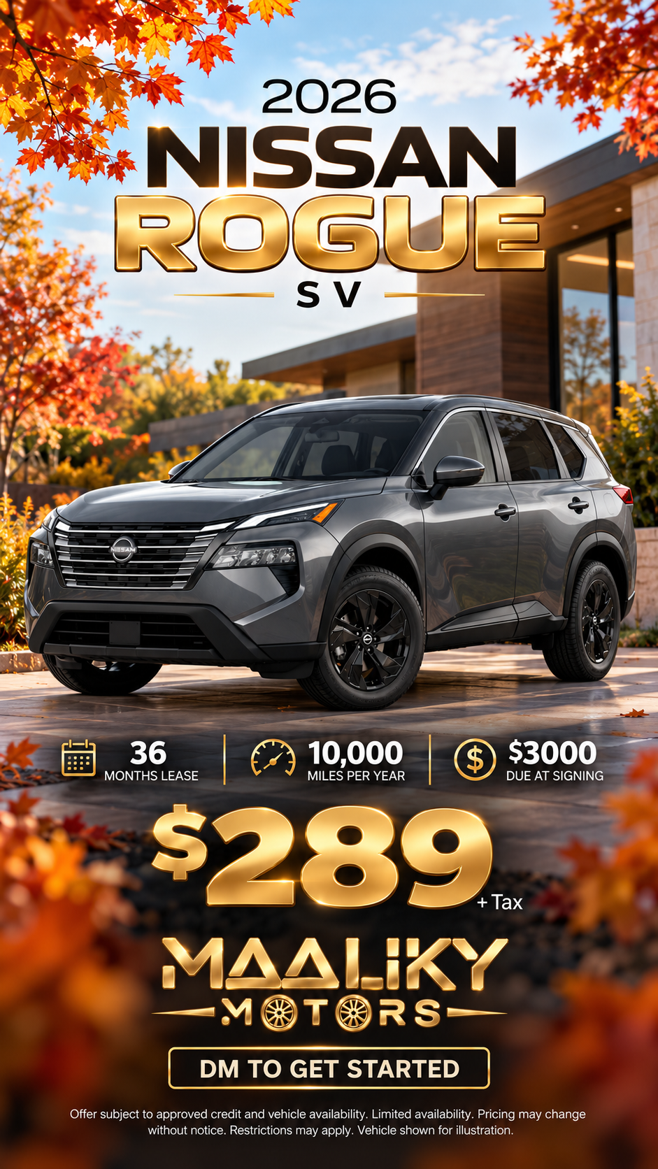 2026 Nissan Rogue SV lease deal