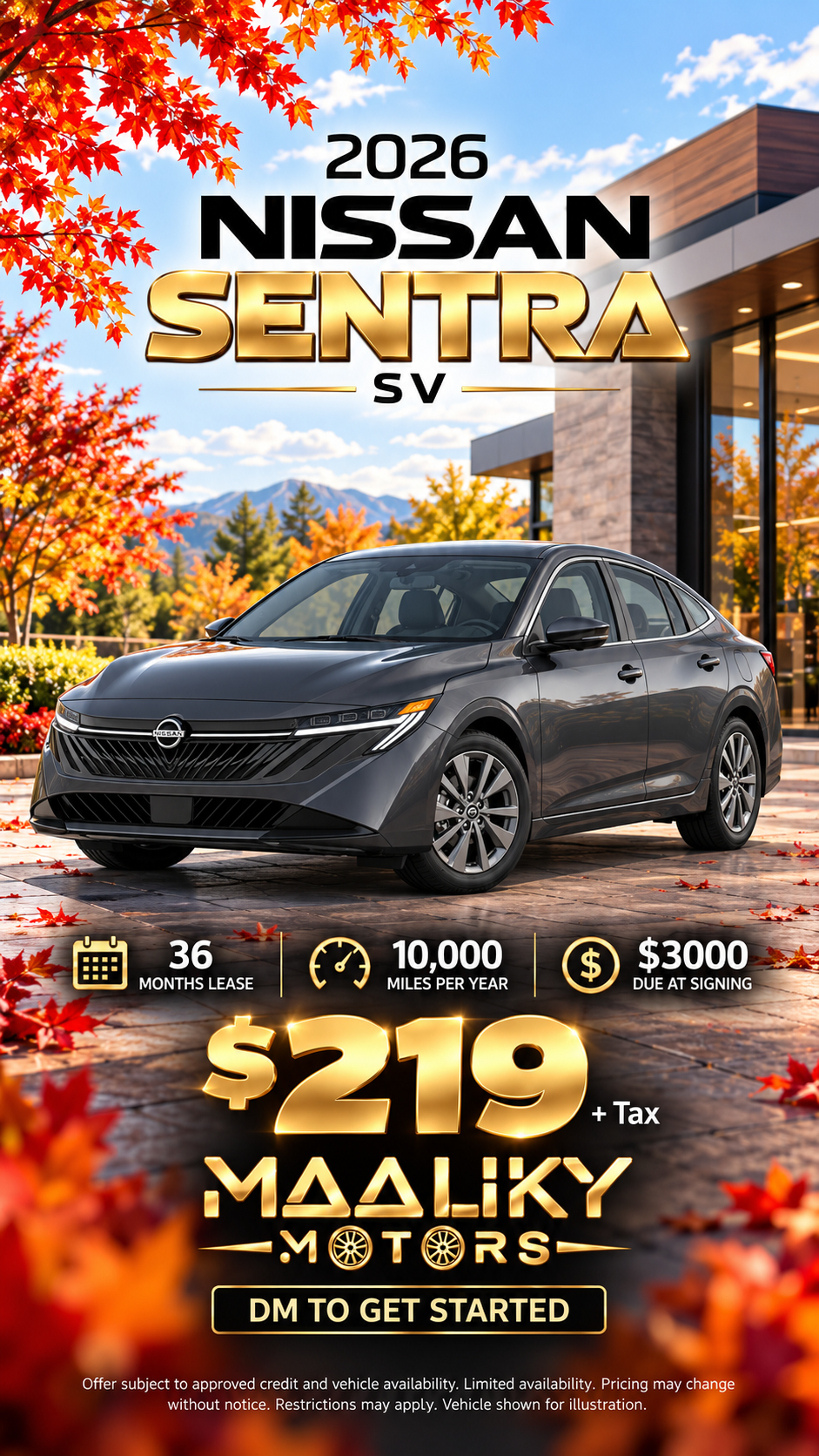 2026 Nissan Sentra SV lease deal
