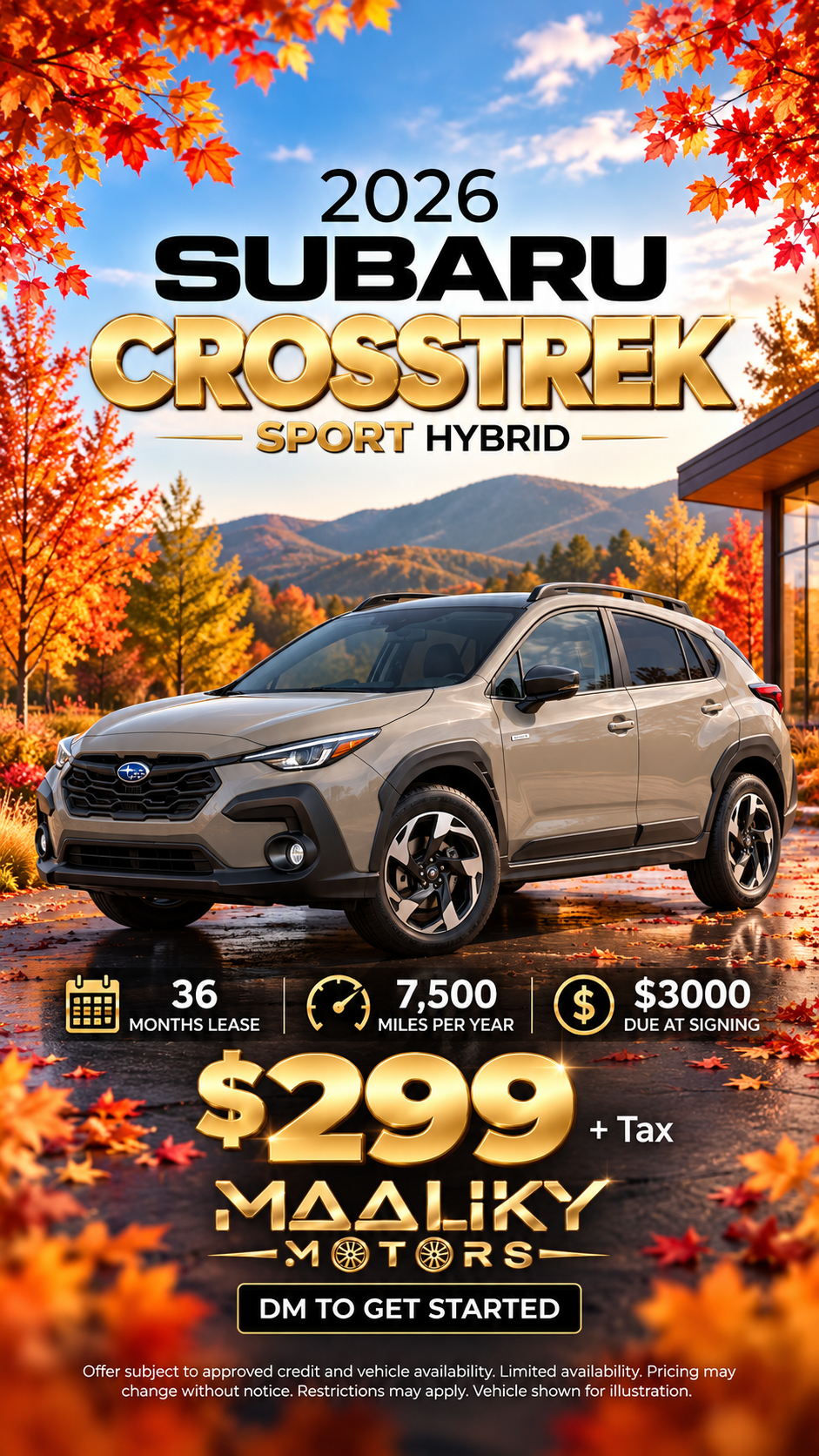 2026 Subaru Crosstrek Sport Hybrid lease deal
