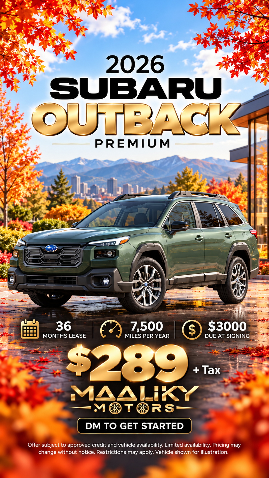 2026 Subaru Outback Premium lease deal